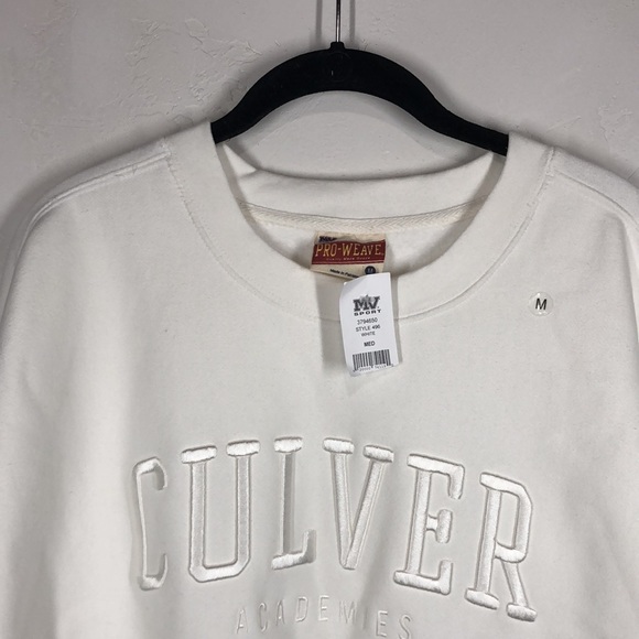 NWT MV Sport Culver academics white sweatshirt size medium - Picture 3 of 10
